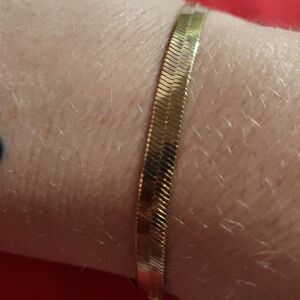 Gold/Sterling Silver Herringbone Bracelet